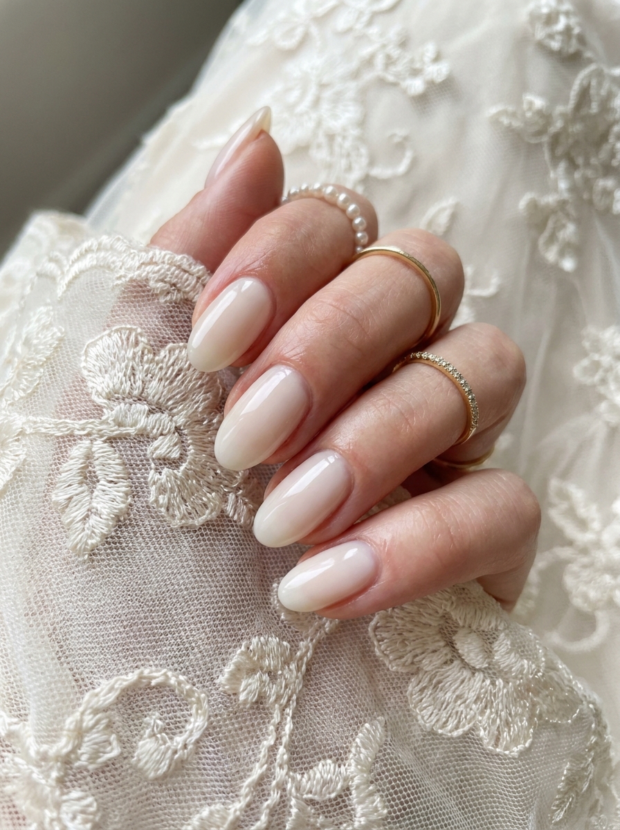 Milky Bridal Nails als Milky Nails Inspiration 2026